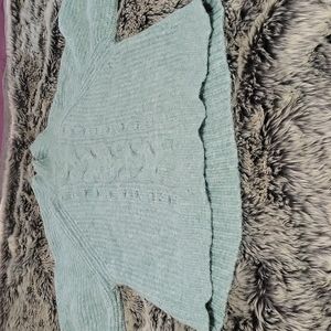 Ava & viv mint knit puff sleeve sweater